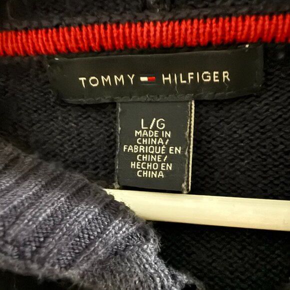 Tommy Hilfiger hooded sweater women size L Beige/navy - Picture 2 of 4